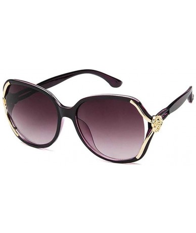 Oversized Women Fashion Personality Travel Oversized Frame Sunglasses Sunglasses - Purple - C718T7MKCOI $18.57