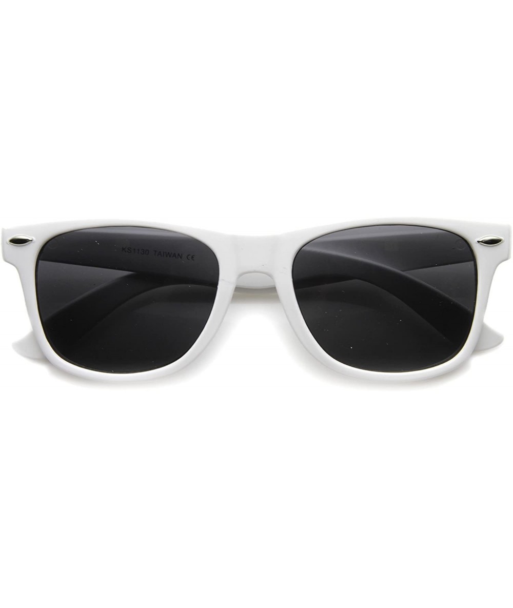 Wayfarer Classic Iconic Colorful Candy Coated Basic Shape Horn Rimmed Sunglasses 54mm - White / Smoke - CW124K977LN $10.10