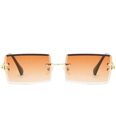 Semi-rimless Hip Hop Rimless Sunglasses Women Men Rectangular Sun Glasses Sunglass Streetwear Eyewear - Green - CH18Y6IX95Q $...