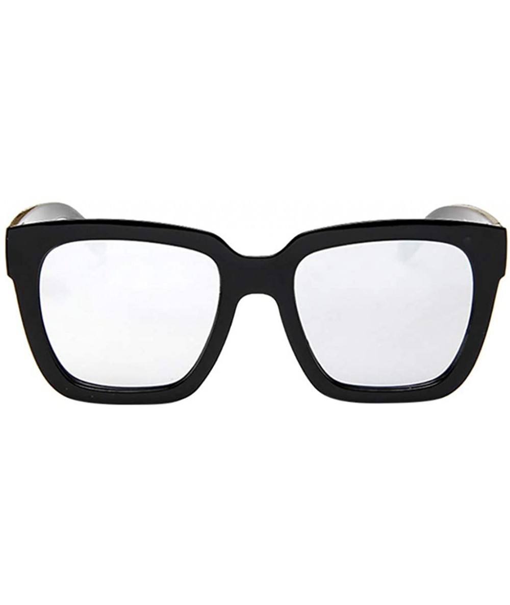 Square Retro Vintage Sunglasses Colorful Mirror Lens Matte Frame Sunglasses - White - CH18Q2RG2LT $7.13