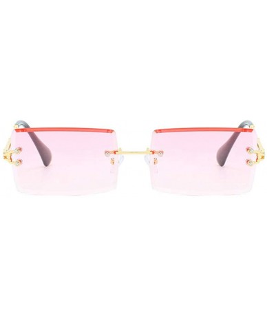 Semi-rimless Hip Hop Rimless Sunglasses Women Men Rectangular Sun Glasses Sunglass Streetwear Eyewear - Green - CH18Y6IX95Q $...