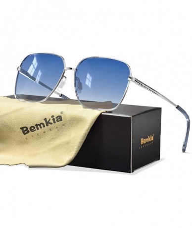 Semi-rimless Sunglasses Men Women Rectangular Polarized Metal Frame with Spring Hinges UV400 Protection 62MM - CE18A8HU2LR $3...