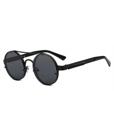Goggle Retro SteamPunk Sunglasses Men Red Round Sun Glasses Women Vintage Metal Sunglass UV400 Shades 1156R - CX197Y76CIL $66.63