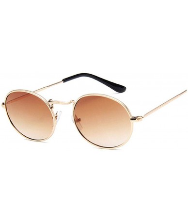 Square Retro Round Pink Sunglasses Women Er Sun Glasses Alloy Mirror Female Oculos De Sol Brown - Goldbrown - C8198AICTQT $20.20