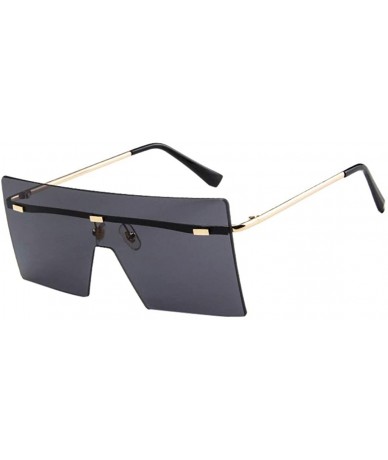 Square Oversized Square Sunglasses Flat Top Fashion Shades Oversize Sunglasses - Gray - CI195NHO68S $21.33