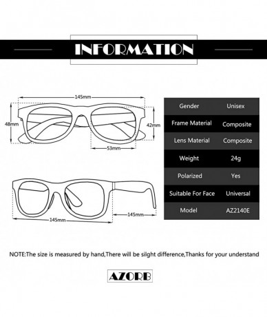 Square Classic Polarized Sunglasses Unisex Square Horn Rimmed Design - A4 Matte Black/G15 - CZ186HKNXOY $8.70
