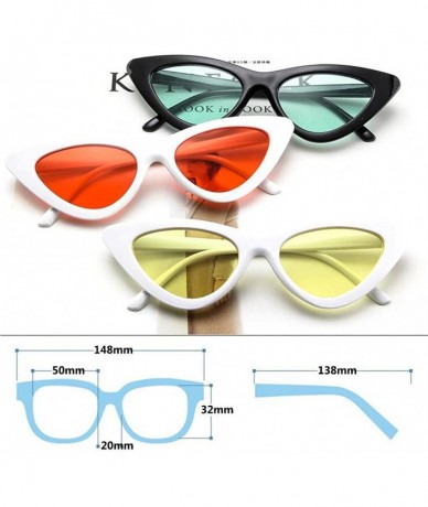Goggle Cat Eye Sunglasses Vintage Mod Style Retro Sunglasses - White Red - CO18CMUQ057 $16.07