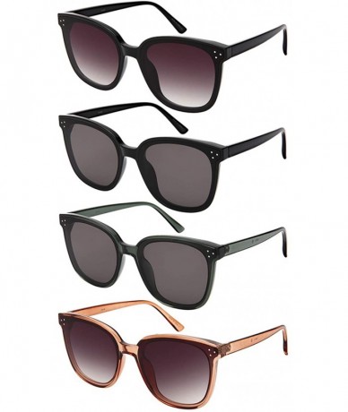 Semi-rimless Unisex 100% UV400 Protection Color Mirrored Round Lens semi-rimless fashion Sunglasses - Clearbrown/Gradient - C...