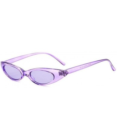 Cat Eye Small Cat Eye Sunglasses Women Brand Designer Retro Cateyes Glasses Black Gray - Purple - C918XEC3N3H $16.48