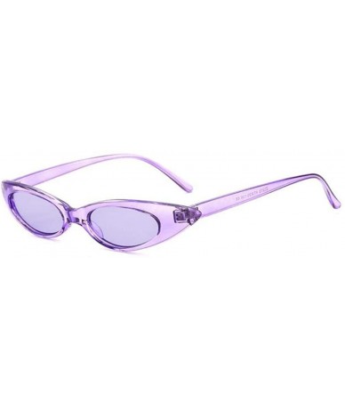 Cat Eye Small Cat Eye Sunglasses Women Brand Designer Retro Cateyes Glasses Black Gray - Purple - C918XEC3N3H $10.16