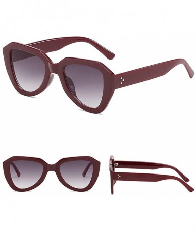 Rimless Vintage Sunglasses for Women - Polarized Mirrored Flat Lenses Sun Glasses Retro Eyeglasses - Wine Red - CZ196NAC29O $...