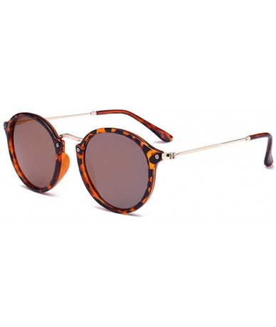 Round Vintage Classic Round Sunglasses Men Women Mirror Lens Thin Metal Temple Sun glasses - Black/Orange - CT197NONM5H $7.64