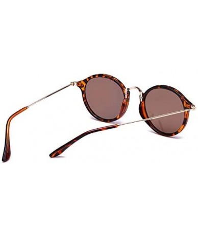 Round Vintage Classic Round Sunglasses Men Women Mirror Lens Thin Metal Temple Sun glasses - Black/Orange - CT197NONM5H $7.64