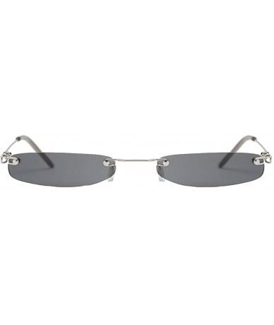 Oval Fashion Vintage Sunglasses Small Rectangular Frame Eyewear Hippie Sunglasses for Lady Man(Black) - C21974C5QDZ $19.99