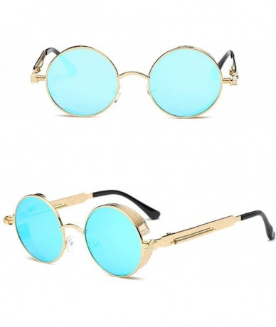 Goggle Unisex Vintage Eye Sunglasses-Retro Eyewear Fashion Radiation Protection - Blue - CT18OA4RRKL $8.65