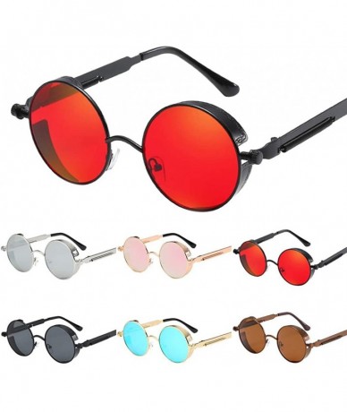 Goggle Unisex Vintage Eye Sunglasses-Retro Eyewear Fashion Radiation Protection - Blue - CT18OA4RRKL $8.65