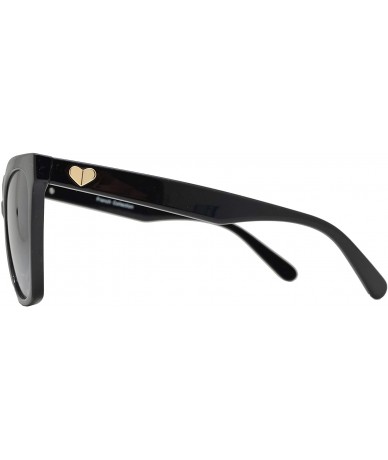 Cat Eye Womens Cateye Sunglasses with Heart Accent - UV Protection - Black + Gradient - C718WZX6WLD $15.62