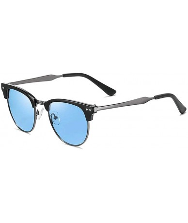 Square 2020 new sunglasses ladies retro fashion men's outdoor cycling marine polarized sunglasses - Blue - C31943KYHG9 $16.23