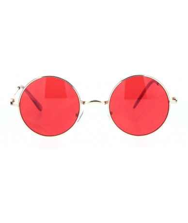 Round Mens Hippie Color Round Circle Lens Hipster Metal Rim Sunglasses - Gold Red - CX18Q39SU9R $19.90
