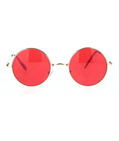 Round Mens Hippie Color Round Circle Lens Hipster Metal Rim Sunglasses - Gold Red - CX18Q39SU9R $8.79