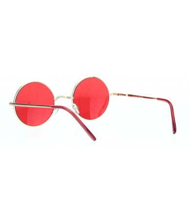 Round Mens Hippie Color Round Circle Lens Hipster Metal Rim Sunglasses - Gold Red - CX18Q39SU9R $8.79