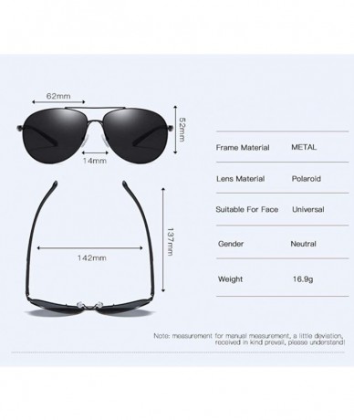 Aviator Sunglasses Men's Polarizing Sunglasses Classic Toad Lens Polarizing Sunglasses Driving Glasses - C - CP18QO3Y5OY $42.36