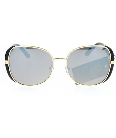 Square Womens Fashion Sunglasses Trendy Chic Square Frame UV 400 Eyewear - Black (Silver Mirror) - CQ182IKG9DQ $14.92
