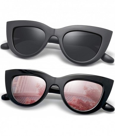 Wrap Retro Polarized Cateye Sunglasses - Women Vintage Cat Eye Sun Glasses UV400 Protection - C418GE6MWQM $19.21