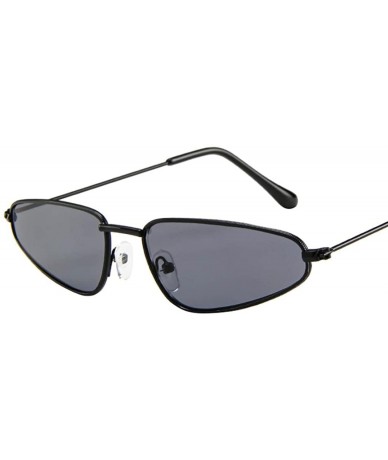 Goggle Women Ladies Small Frame Sunglasses Vintage Retro Oversize Cat Eye Sun Glasses - Black - C018DCUM5XA $17.09