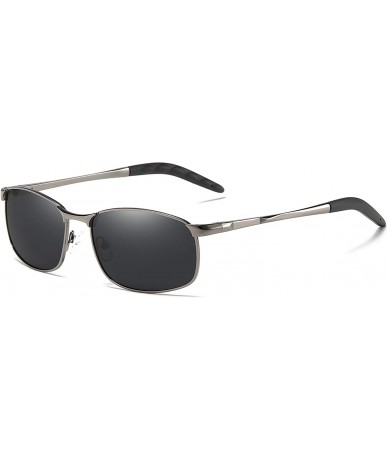 Square Lightweight Rectangular Polarized Sunglasses UV400 Protection - Silver - C918A9YG7OS $12.44