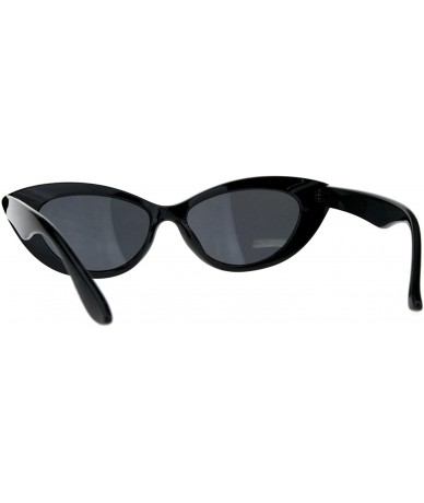 Oval Classy Designer Fashion Sunglasses Womens Oval Cateye Shades - Black (Black) - C918DASMY0G $11.01