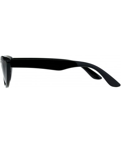 Oval Classy Designer Fashion Sunglasses Womens Oval Cateye Shades - Black (Black) - C918DASMY0G $11.01