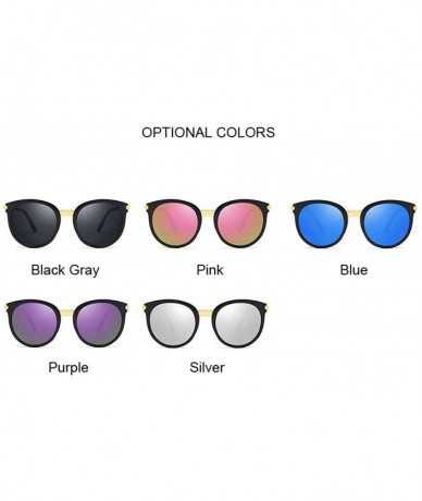 Cat Eye Vintage Black Cat Eye Sunglasses Women Fashion Mirror Cateye Sun Glasses Shades UV400 - Silver - C81985HGTTH $31.96