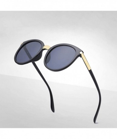 Cat Eye Vintage Black Cat Eye Sunglasses Women Fashion Mirror Cateye Sun Glasses Shades UV400 - Silver - C81985HGTTH $31.96
