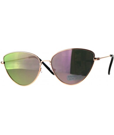 Butterfly Womens Fashion Sunglasses Cateye Butterfly Metal Frame UV 400 - Gold (Pink Mirror) - CK18EZC6QDN $10.51