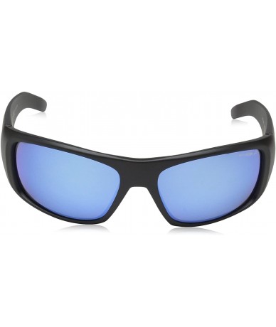 Sport Men's AN4182 Hot Shot Rectangular Wrap Sunglasses- Polar Grey/Blue Mirror- 62 mm - CF180D7X7SG $54.55