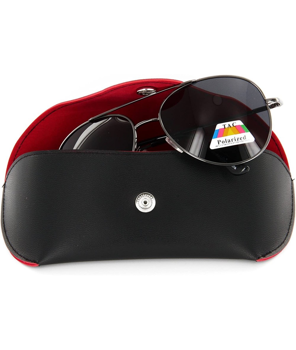Oversized Polarized Aviator Sunglasses for Men Women Anti Glare UV Protected (Gunmetal - Black) - CX12HGJEVOP $8.65