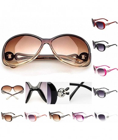 Goggle Sunglasses Vintage Glasses Shades Eyewear Retro Oversized Square Sunglasses for Women with Flat - I - CI19074ZXI5 $10.98