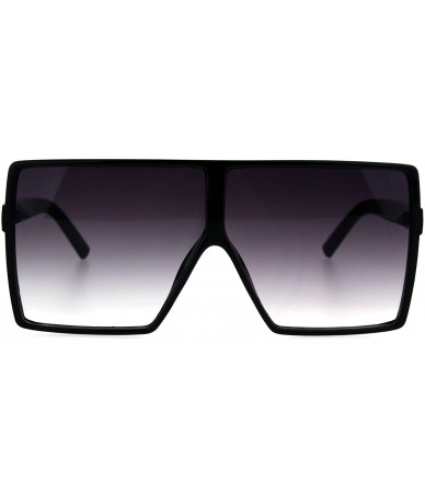 Oversized Mens Oversize Squared Robotic Shield Racer Plastic Sunglasses - Black Smoke - CY185QDZ02X $20.71