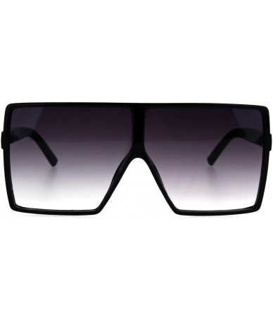 Oversized Mens Oversize Squared Robotic Shield Racer Plastic Sunglasses - Black Smoke - CY185QDZ02X $19.21