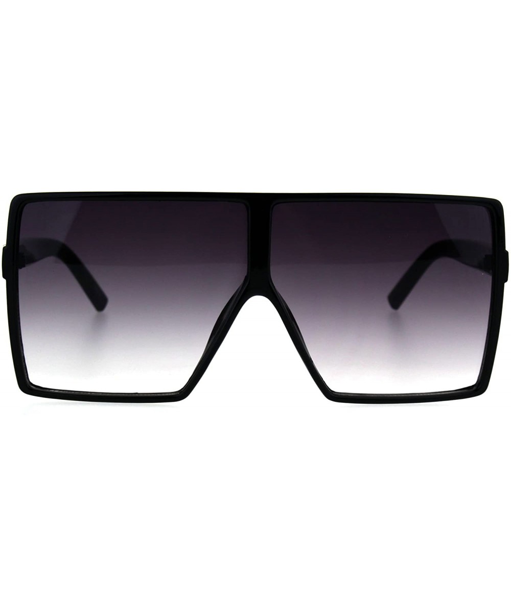 Oversized Mens Oversize Squared Robotic Shield Racer Plastic Sunglasses - Black Smoke - CY185QDZ02X $19.21