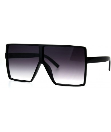 Oversized Mens Oversize Squared Robotic Shield Racer Plastic Sunglasses - Black Smoke - CY185QDZ02X $19.21