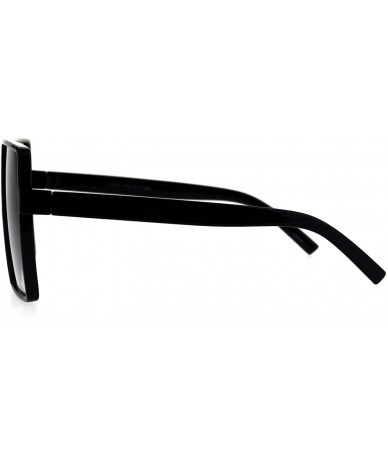 Oversized Mens Oversize Squared Robotic Shield Racer Plastic Sunglasses - Black Smoke - CY185QDZ02X $19.21