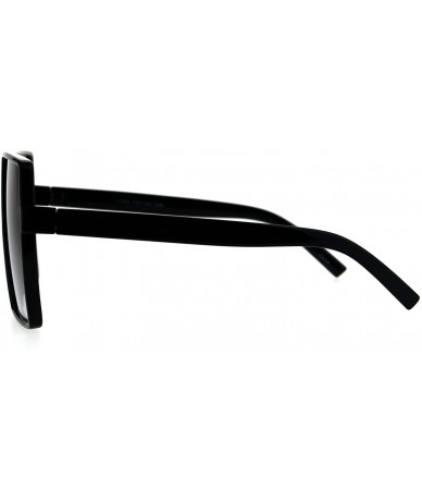 Oversized Mens Oversize Squared Robotic Shield Racer Plastic Sunglasses - Black Smoke - CY185QDZ02X $10.48