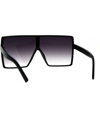 Oversized Mens Oversize Squared Robotic Shield Racer Plastic Sunglasses - Black Smoke - CY185QDZ02X $19.21