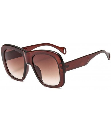 Aviator NEW Ladies Square Sunglasses Women Brand Design Vintage Shades Sun Glasses Female Men Eyewear - C5 Brown-brown - C719...