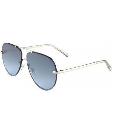 Aviator Oceanic Color Rimless Flat Lens Modern Round Aviator Sunglasses - Blue - C6190IZYLX4 $26.56
