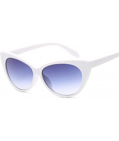 Goggle Small Classic Women Sunglasses Vintage Luxury Plastic Cat Eye Sun Glasses UV400 Fashion - White Gray - CK1985487KI $13.07