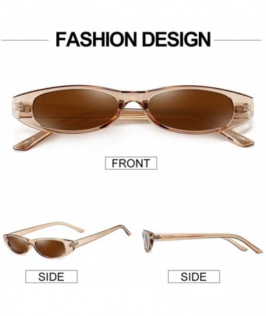 Square Retro Rectangle Sunglasses for Women Small Clout Goggles Fashion Designer Cool Square Shades - CZ195AW3E5U $8.28