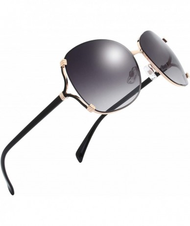 Oversized Classic Crystal Elegant Women Beauty Design Sunglasses Gift Box - L123-gold - CG18M0TIQO3 $40.50